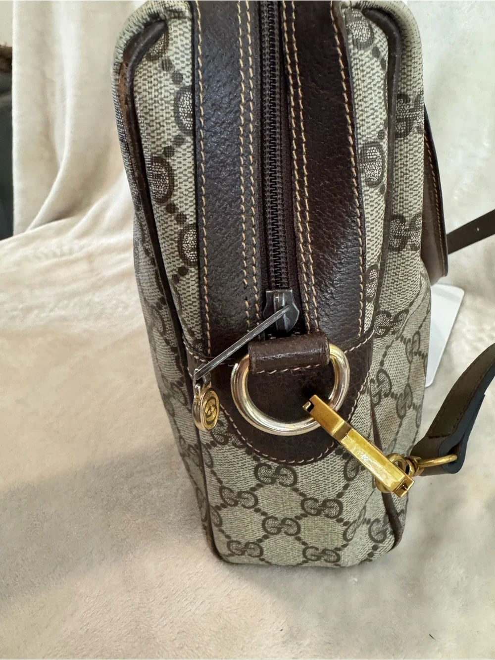 Vintage Gucci Boston Bag with Green & Red Web Stripe